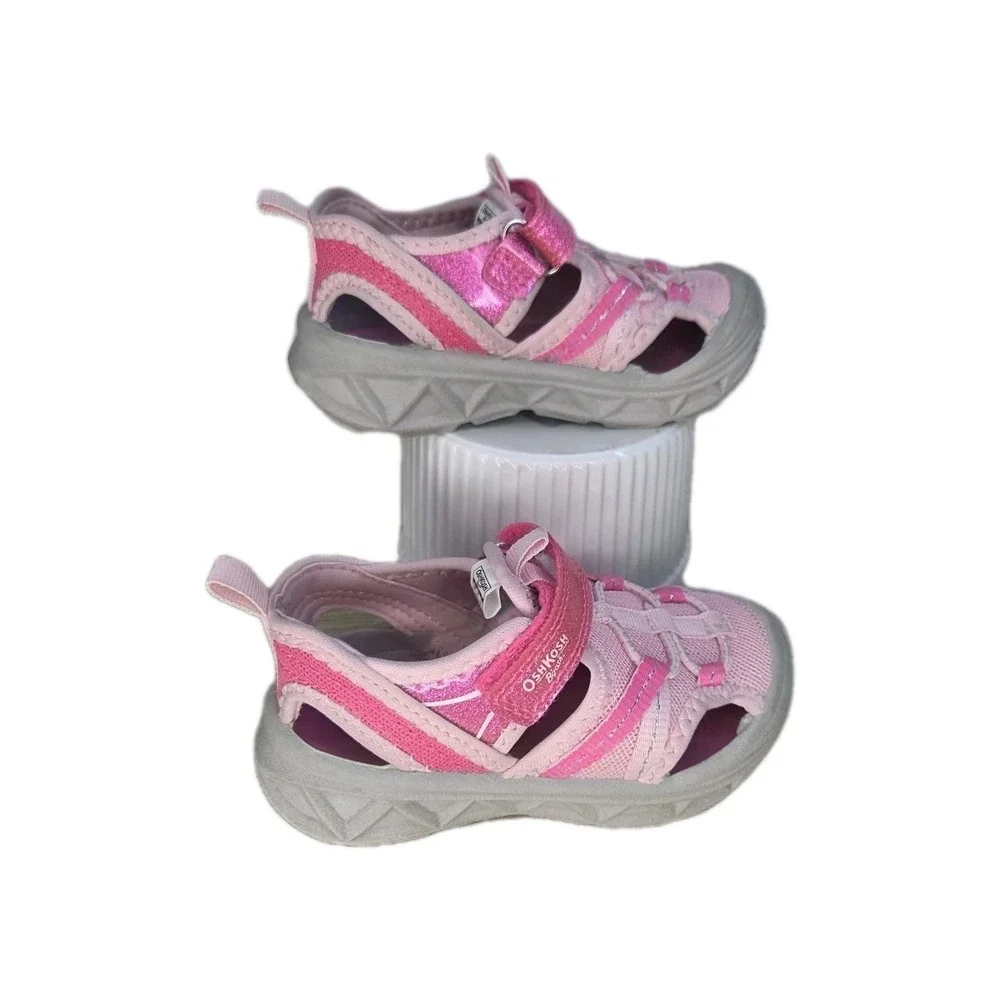 Oshkosh Toddler Girls Spring Summer Pink Play Sandals Size 7 Toddler.